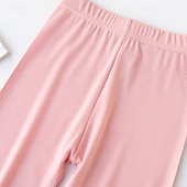 cheap Bottoms-Kids Girls&#039; Leggings Solid Color Daily Outdoor 4-12 Years Fall Black White Pink