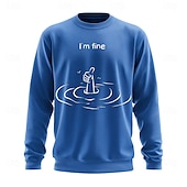 abordables Sweats 3D homme-Homme Graphique Argot drôle Sweatshirt Sweat-shirt Sweat à capuche Col ras du cou Mode Impression 3D Noir Blanche Col rond 3D Toutes saisons Designer