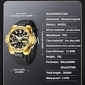abordables Relojes digitales-SANDA Hombre Reloj Digital Al Aire Libre Deportes Táctico Reloj de Muñeca Luminoso Cronómetro Despertador Calendario Silicona Reloj