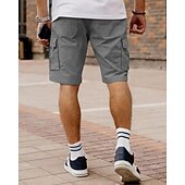 economico All&amp;#39;aperto-Per uomo Pantaloncini cargo Shorts Pantaloncini Estivi Coulisse Elastico in vita Multi-tasche Semplice Comodità Indossabile Lunghezza al ginocchio All&#039;aperto Sport Quotidiano Moda Casual Nero Cachi