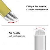 cheap Permanent Makeup Needles &amp; Tips-50pcs/box Hard 12Pin 14U 19U Microblading Needles Tebori Tattoo Blades For Semi Permanent Makeup Eyebrows Micropigmentation