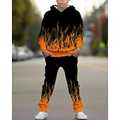 voordelige Jongens 3D Visie &amp; Geometrie-Jongens 3D Grafisch Set met capuchon en joggingbroek Sportoutfit Trainingspakken Lange mouw Lente Herfst Dagelijks Basic Casual Kinderen 4-12 jaar Capuchon Buiten Vakantie Sport Getailleerd