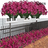 olcso hálaadás és őszi dekoráció-10 db UV-álló műorchidea csokor, műanyag művirág kültéri kertbe, verandára, ablakba és otthoni dekorációhoz, tökéletes húsvétra, Oktoberfestre, halottak napjára, diwalira, emléknapra és szezonális