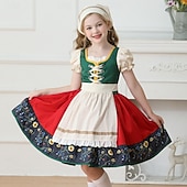 abordables Niños-Víspera de Todos los Santos Oktoberfest Vestidos Falda acampanada Mucama bávaro Munich prados Chica Carnaval Festival de Cerveza Paño de estilo tradicional