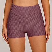 economico Leggings semplici-Per donna Shorts Leggings Streetwear Casual Corto Vita Alta Semplice Elastico in vita Jacquard Traspirabilità Elasticizzato Vacanza Streetwear Abbigliamento quotidiano Nero Bianco Giallo Rosso Estate