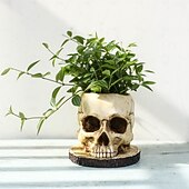 economico Halloween-fioriera scheletro chic - costruzione in poliresina resistente e impermeabile, versatile per interni &amp;decorazioni per esterni con piante, fiori e caramelle perfette per un Halloween spettrale e una