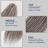 economico Capelli all'uncinetto-Extension per dreadlocks da 24 pollici, locs hippie all'uncinetto per donne, 10 ciocche morbide fatte a mano, locs all'uncinetto sintetiche sottili da 0,6 cm, extension per dreadlocks a doppia