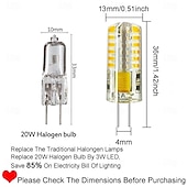 abordables Ampoules LED type maïs-Ampoules LED G4 AC/DC 12 V JC à culot à deux broches 3 W équivalent à une ampoule halogène 30 W blanc chaud rouge bleu vert 6 pièces