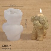 preiswerte Schimmel-8 Stück Hundeform Silikonform dreidimensionales Tier handgemachte Gips Ton KerzenhalterForm