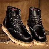 cheap Work Boots-Men&#039;s Brown Lace-up Work Boots with Contrast Stitching and Cushioned Sole, Classic Casual Style for Outdoor Work, Hiking and Daily Wear