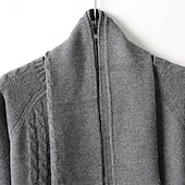 preiswerte Herrenpullover-Herren Pullover Gerippt Zopfmuster Stricken Normale Oberteile Gestrickt Schmale Passform Einfach Rundhalsausschnitt Strickware Moderne zeitgenössische Lässig Alltagskleidung Bekleidung Herbst Winter