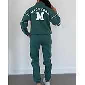 abordables Chándales-Mujer Tracksuit Pantalones Deportivo Sudadera tipo jersey Bolsillo con cremallera Bloque de color Trajes de Yoga Otoño Negro Blanco Rutina de ejercicio Ropa Deportiva Corriendo Mantiene abrigado