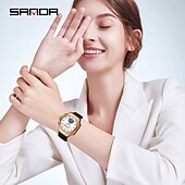 abordables Relojes digitales-Reloj electrónico Sanda 9103, nuevo, resistente al agua, con pantalla LED dual, multifuncional, para mujer.