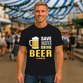 preiswerte T-Shirts-T-Shirt Lederhosen T-Shirt Match Bayerisch München Deutsch Lustig alpin T-Shirt Ärmel Grafik für Herren Erwachsene Heißprägen  für Karneval Oktoberfestbier Party