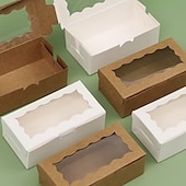 お買い得  キッチン用品＆小物-30個の透明紙製ベーカリーボックス、クッキー、ケーキ、キャンディー用の小さなスナック容器。結婚式、誕生日、クリスマス、感謝祭、バレンタインデー、母の日、オクトーバーフェストに最適です。