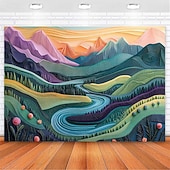 cheap Landscape Tapestry-Landscape Mountain Hanging Tapestry Wall Art Large Tapestry Mural Decor Photograph Backdrop Blanket Curtain Home Bedroom Living Room Decoration