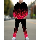 voordelige Jongens 3D Visie &amp; Geometrie-Jongens 3D Grafisch Set met capuchon en joggingbroek Sportoutfit Trainingspakken Lange mouw Lente Herfst Dagelijks Basic Casual Kinderen 4-12 jaar Capuchon Buiten Vakantie Sport Getailleerd