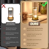 cheap Table&amp;Reading Lights-Crystal Lantern Light, Czgor Battery Operated Rechargeable Cordless Crystal Table Lantern Lamp with 3-Color, Portable Small LED Desk Lamp for Indoor/Outdoor Patio Camping Bedroom Bar Restaurant