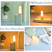 cheap Decorative Lights-4 Pcs simulation flame lamp candle lamp dynamic flame lamp bedside mini Usb atmosphere lamp small night lamp Halloween Christmas decoration lights