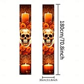 cheap Halloween Outdoor Decor-Halloween Fan Flag Bunting Outdoor Flag for Outdoor Halloween Yard Fence Hanging Spooky Pumpkin Banner Flag Table Decor Fall Room Decor Aesthetic Halloween Birthday Party Decor
