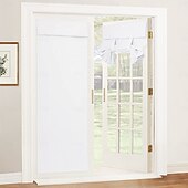 baratos Cortinas da porta-Cortina de Porta Francesa Sem Furos Cortina Blackout com Pregas de Lápis Cortinas Funcionais Filtradoras de Luz para Escritório e Casa 26X68polegadas(66X173CM)