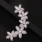 economico Orecchini-Per donna Polsini Trasparente Fiore Prezioso Forma di Fiore Moda Carino Dolce Diamanti d&#039;imitazione Orecchini Gioielli Argento Per Matrimonio Feste Lavoro Quotidiano Balli di fine anno 1 pezzo
