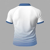 お買い得  メンズ ジオメトリック ポロ-男性用 カラーブロック 幾何学的な ジップポロ 半袖 スタンドカラー ビジネス レジャー ビジネス アスレイジャー カジュアル／普段着 ジッパー 3Dプリント 夏 ロビンエッグブルー ブラック グリーン