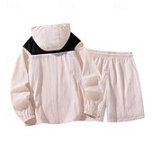 abordables Chándales-Hombre Tracksuit Conjunto deportivo 2 Piezas Deportivo Manga Larga Protección Solar Transpirable Secado rápido Ropa de deporte Ropa de Deporte Bloque de color Rosa Azul Morado