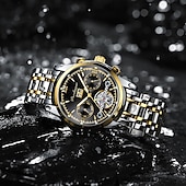 economico Orologi meccanici-Orologio da uomo con tourbillon meccanico automatico, orologio sportivo di lusso in acciaio inossidabile.