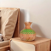 economico lampada da comodino-Umidificatore a venature del legno - Mini umidificatore a forma di fiore con umidificatore a nebbia fredda per camera da letto/scrivania/auto/ufficio, 2 modalità di nebbia, spegnimento automatico