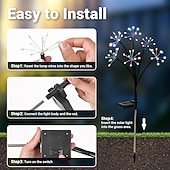 abordables Luces de camino y linternas-Luces solares decorativas para jardín, luces solares para exteriores, impermeables, para patio, porche, parterres, suministros de jardinería de hadas, regalos, adornos navideños.