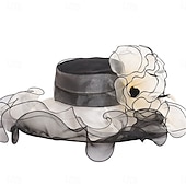billige Partyhatter-Hatter organza Solhatt Formell Bryllup Aftenselskap Te Fest Hesteløp Elegant Årgang Med Blomster Hodeplagg Hodeplagg