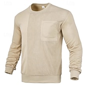 abordables Sweat-shirts basiques-Homme Sweat-shirt Pull Noir Blanche Beige Gris Col ras du cou Uni Texturé Sport &amp; Loisir Occasionnel Quotidien Streetwear Frais Designer Printemps &amp; Automne Vêtement Tenue Pulls Capuche Pulls