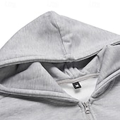 economico felpe in pile-Per uomo Felpa con cappuccio Felpa con cappuccio e zip corta Felpa con cappuccio in pile Nero Grigio Con Cappuccio Mezza zip Semplice Con zip Zip a un quarto Sport &amp; Outdoor Casuale Quotidiano