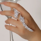economico Anelli-Anello regolabile Matrimonio Retrò Argento Oro Strass Ali Prezioso Lusso 1 pezzo
