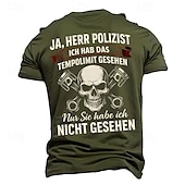 tanie Zabavne koszulki męskie-Męskie Motosiklet Niemiecki Podkoszulek Krótki rękaw Podkoszulek Druk 3D Półgolf Koszula Moda Codzienny Podstawowy Ulica Codzienny Czarny Niebieski Zielony Lato Wiosna Na każdy sezon Odzież S M L XL