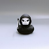 economico Decorazioni Appese e da Tavolo per Halloween-Statuetta stampata in 3D raffigurante un&#039;anatra mietitrice di Halloween, ornamento a forma di anatra della morte, statua di un&#039;anatra scheletro spettrale per decorazioni di Halloween, regalo da