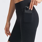 billiga Enkla Leggings-Dam Shorts Damasker Streetwear Ledigt Knelängd Hög midja Slät Elastisk midja Mateial som andas Elastisk Semester Gata Dagliga kläder Svart Blå Grön Ljusgrå Sommar Normal