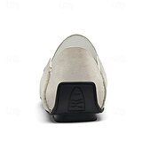 abordables Chaussures sans lacets &amp; mocassins-Mocassins en daim beige pour hommes avec boucle, légers et flexibles, parfaits pour une tenue de bureau décontractée, des soirées sociales et des journées de détente