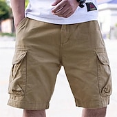 baratos Partes inferiores-Homens Bermuda Cargo Shorts de caminhada Ao ar livre Normal Secagem Rápida Leve Elástico Respirável Calção Bolsos Preto Verde Tropa Tênis Golfe Corrida S M L XL XXL