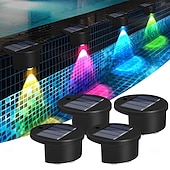 economico Luci subacquee-4/8 pezzi di luce solare per piscina, luce solare RGB per recinzione, luce per scale a LED per esterni, illuminazione decorativa per recinzione, parete del cortile, patio