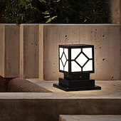 abordables Post Light-Lámpara de poste para exteriores, moderna lámpara de columna para entrada de patio, carcasa de metal, 110-240 V, 5 W