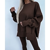 tanie dresy-Damskie Dres Getry Bluza z kapturem Koronka Kieszeń na zamek Solidne kolory Zestawy odzież Jesień Magenta Czarny Siłownia Athleisure Bieganie Keep Warm Odporność na wiatr Długi rękaw Sport Odzie