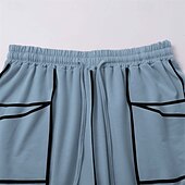 billige brede ben og høy midje-Dame Joggebukser Bukser Rett Fritid Treningsklær Lang Middels midje Lapper Lomme Elastisk snordesign Høyt snitt Pusteevne Myk Mikroelastisk Feriereise Gate Dagligdagstøy Svart Militærgrønn Navybl