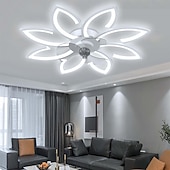 cheap Ceiling Fan Lights-Ceiling Fan with Lighting Modern LED Dimmable Fan Ceiling Light with Fan and Remote Control Timing Quiet Acrylic Flower Shape Ceiling Lamp for Bedroom Kitchen Dining Room Living Room