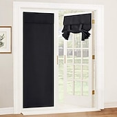 baratos Cortinas da porta-Cortina de Porta Francesa Sem Furos Cortina Blackout com Pregas de Lápis Cortinas Funcionais Filtradoras de Luz para Escritório e Casa 26X68polegadas(66X173CM)
