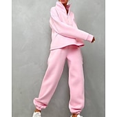 Χαμηλού Κόστους Αθλητικά κοστούμια-Γυναικεία Φόρμα Αθλητικές Φόρμες Φούτερ με πουλόβερ Τσέπη με φερμουάρ Μονόχρωμο Ρούχα σύνολα Φθινόπωρο Μαύρο Κίτρινο Σπαντέξ Προπόνηση Ένδυση γυμναστικής και άθλησης Τρέξιμο