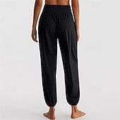 abordables Pantalones de yoga y bombachos-Mujer Pantalones de fitness Pantalones de pilates Pantalones de yoga Con bolsillos Protección Solar Alta cintura Pilates Gimnasio Zumba Prendas de abajo Color sólido Sandía Roja Negro Azul Marino