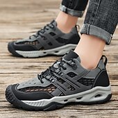 baratos Ténis para Homem-Tênis masculino cáqui para caminhada ao ar livre - tênis de corrida de trilha duráveis com malha respirável e sola antiderrapante para acampamentos, caminhadas e aventuras diárias ao ar livre