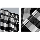 billiga Dörrgardiner-Franska dörrgardiner med stångficka gingham gardin för dörrar fönster draperier dörrgardinpaneler med glasfönster köks- och altandörrar för avskildhet